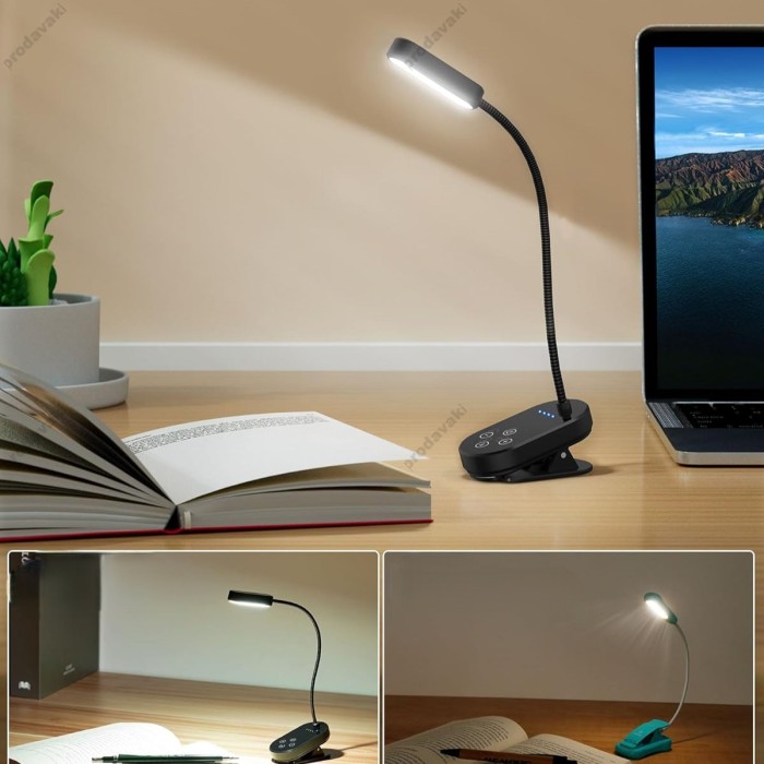 Настільна лампа Glocusent Mini clip-on Book light Black