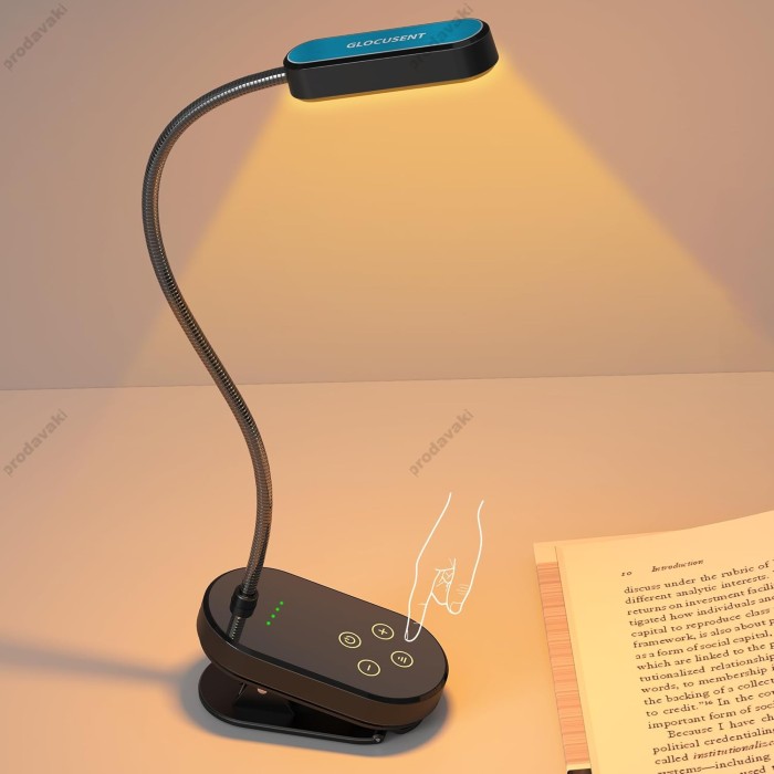 Настільна лампа Glocusent Mini clip-on Book light Black