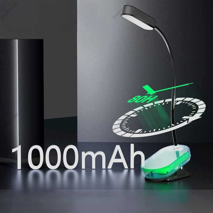 Настільна лампа Glocusent Mini clip-on Book light Black