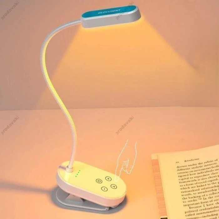 Настільна лампа Glocusent Mini clip-on Book light White