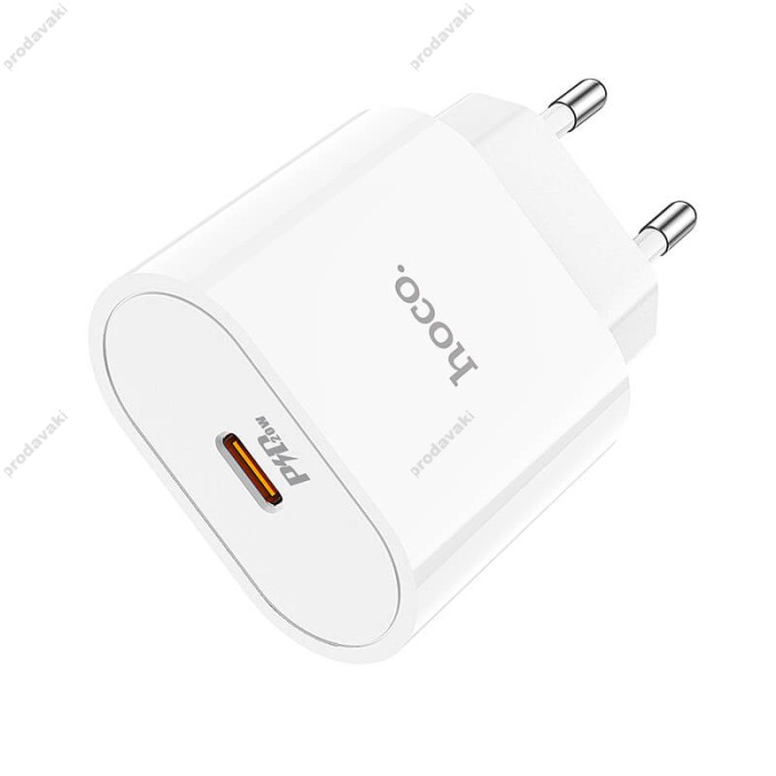 Мережевий зарядний пристрій HOCO C94A Metro single port charger Type-C cable 20W White