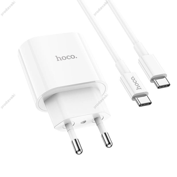 Мережевий зарядний пристрій HOCO C94A Metro single port charger Type-C cable 20W White