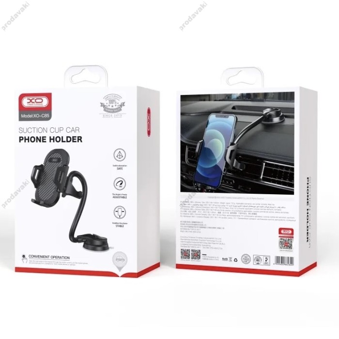 Автомобільний тримач XO C85 Car hose suction cup mobile phone holder Black