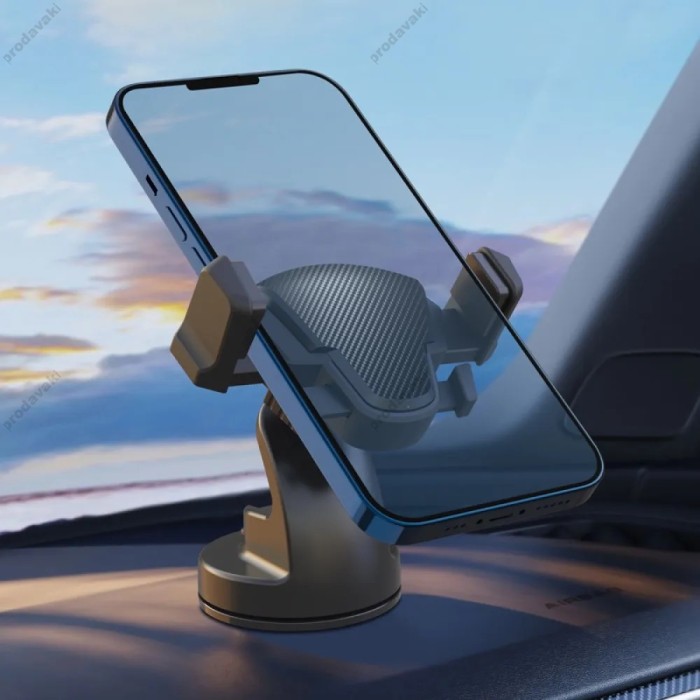 Автомобільний тримач XO C88 Suction Cup Car Bracket One-touch lock for stable travel Black