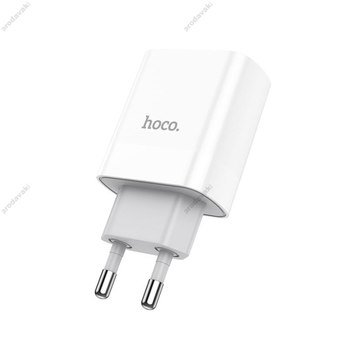 Мережевий зарядний пристрій Hoco C80A Rapido charger Type-C cable 20W White