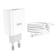 Мережевий зарядний пристрій Hoco C80A Rapido charger Lightning cable 20W White