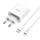 Мережевий зарядний пристрій Hoco C80A Rapido charger Lightning cable 20W White