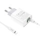 Мережевий зарядний пристрій Hoco C80A Rapido charger Lightning cable 20W White