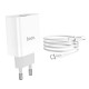 Мережевий зарядний пристрій Hoco C80A Rapido charger Type-C cable 20W White