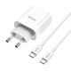 Мережевий зарядний пристрій Hoco C80A Rapido charger Type-C cable 20W White