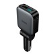 Автомобільний зарядний пристрій Hoco Z67 Triunfar car charger with telescopic Type-C cable 60W Grey
