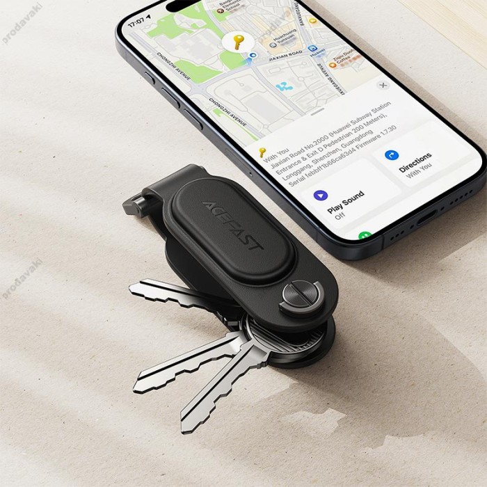 Пошуковий трекер ACEFAST S4 keychain positioning device IOS Black