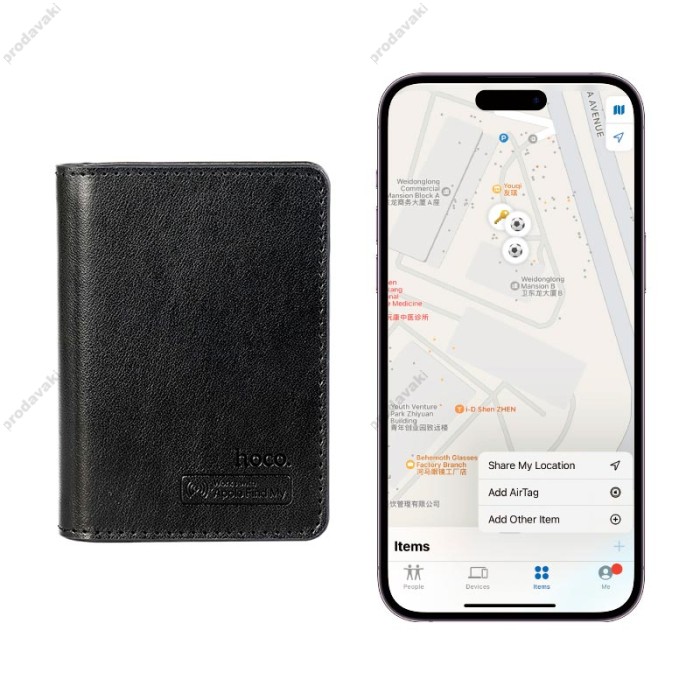 Пошуковий трекер HOCO E91F Tiger smart anti-lost card holder IOS Black