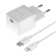 Мережевий зарядний пристрій Baseus Palm Fast Charger Lightning cable 20W White E0116400
