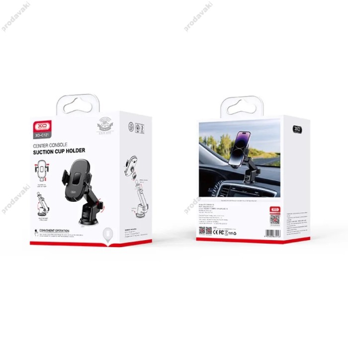Автомобільний тримач XO C121 Instrument panel large suction cup bracket Black
