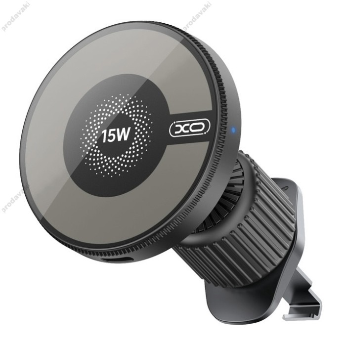 Автомобільний тримач із бездротовою зарядкою XO CX025 Magnetic Car Air Vent Wireless Charger 15W Black