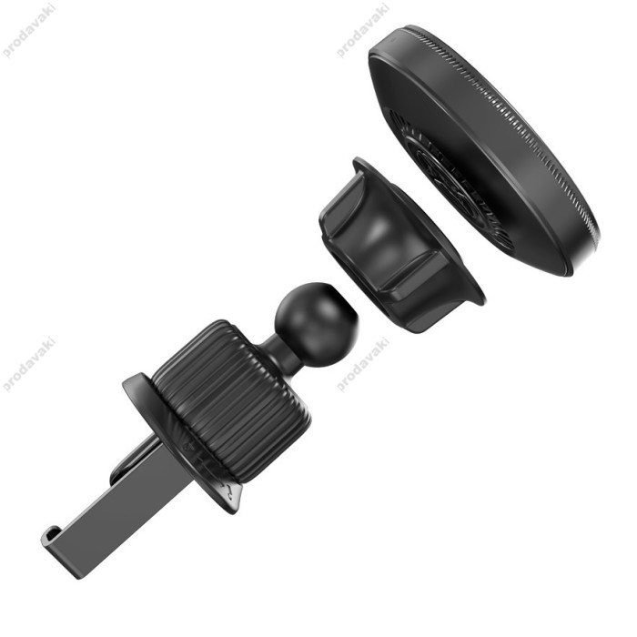 Автомобільний тримач із бездротовою зарядкою XO CX025 Magnetic Car Air Vent Wireless Charger 15W Black