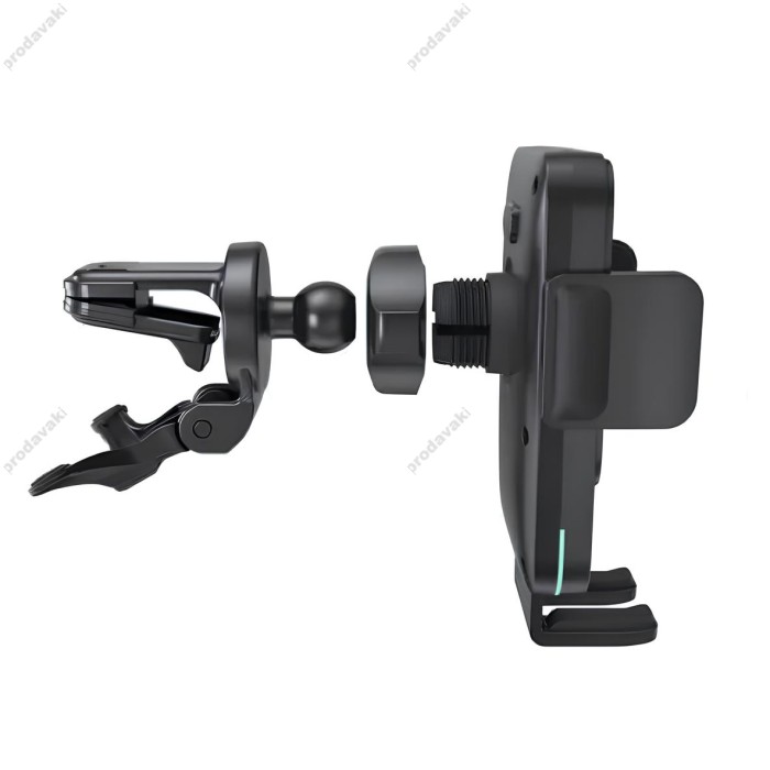 Автомобільний тримач із бездротовою зарядкою XO WX041 Dual Arm Air Outlet Wireless Charger 15W Grey