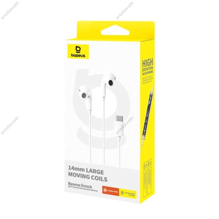 Дротові навушники Baseus CZ17 Wired Earphones Type-C White A00170000213-Z1