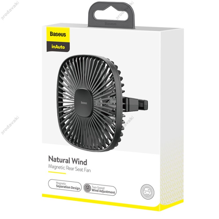 Вентилятор в салон автомобіля Baseus Natural Wind Magnetic Rear Seat Fan Black CXZR-01