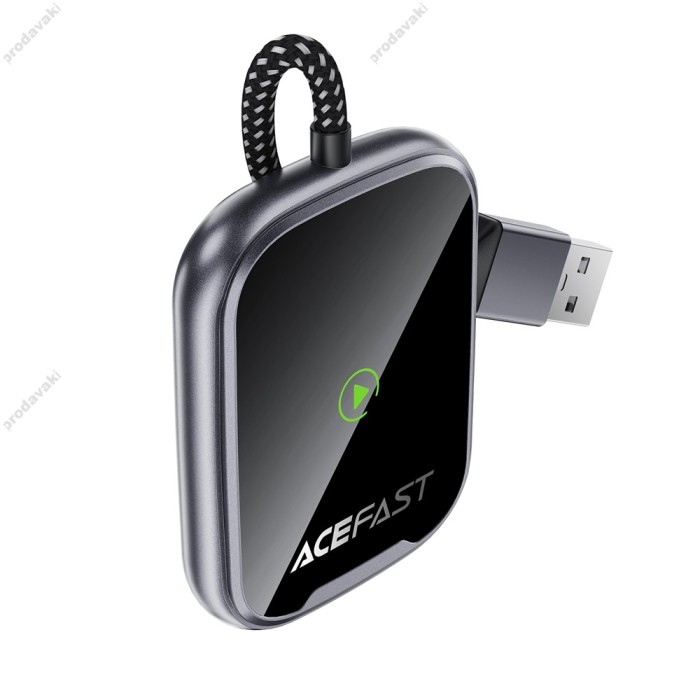 Автомобільний бездротовий адаптер Carplay/Android Auto ACEFAST QC1 Wireless Adapter for Car Grey