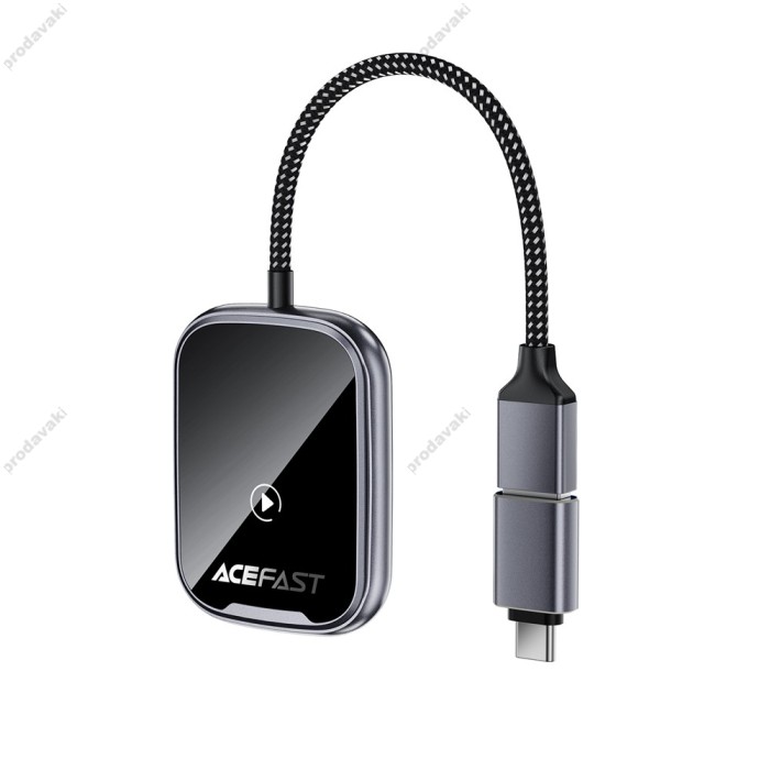 Автомобільний бездротовий адаптер Carplay/Android Auto ACEFAST QC1 Wireless Adapter for Car Grey