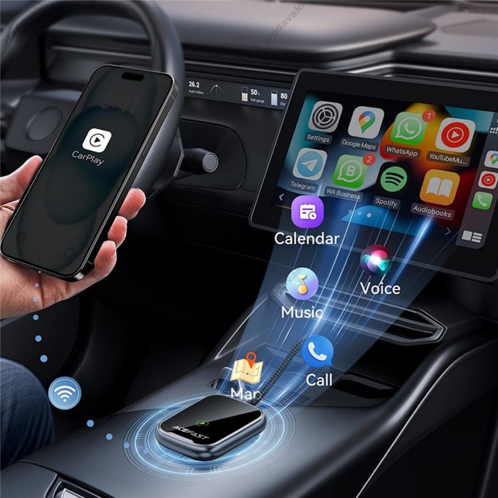 Автомобільний бездротовий адаптер Carplay/Android Auto ACEFAST QC1 Wireless Adapter for Car Grey
