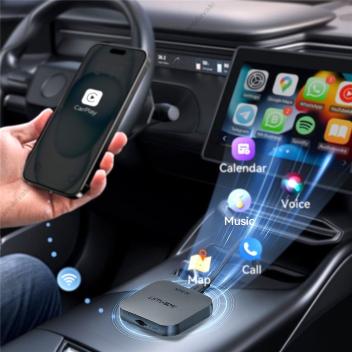 Автомобільний бездротовий адаптер Carplay/Android Auto ACEFAST QC2 Wireless Adapter for Car Grey