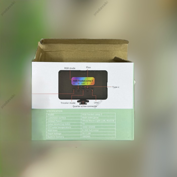 Накамерне відеосвітло LED CH AY-84 3000K-6500K RGB