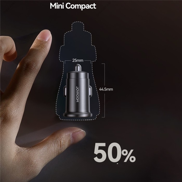 Автомобільний зарядний пристрій Joyroom JR-CCN16 Mini Metal A+C 15W Black
