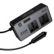 Автомобільний інвертор HOCO Z66 New 2-socket universa car inverter Black