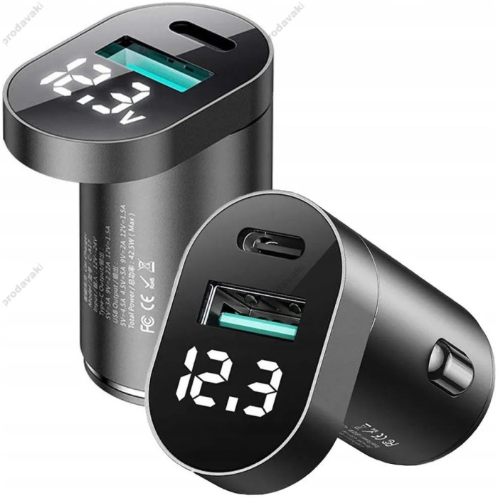 Автомобільний зарядний пристрій JOYROOM C-A17 Intelligent 2-port 5A 48W Black