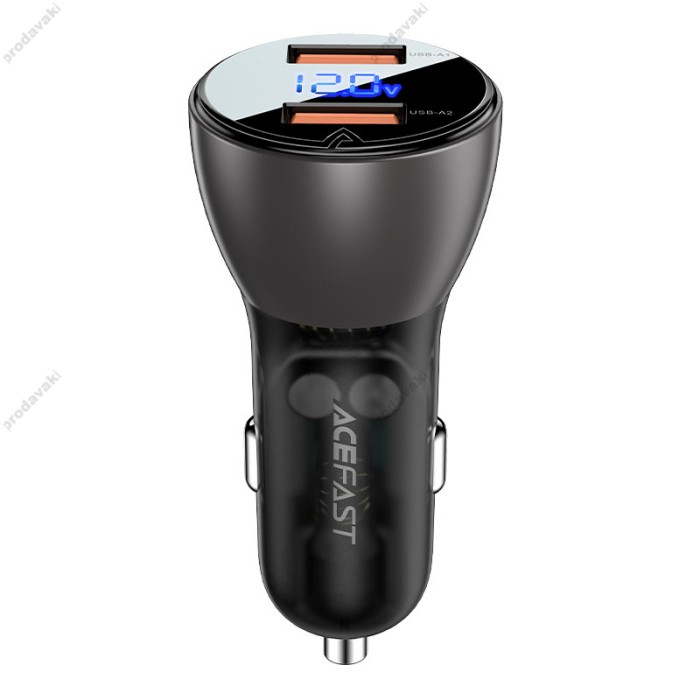 Автомобільний зарядний пристрій ACEFAST B7 metal Car charger 5A 45W Black