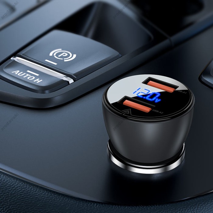 Автомобільний зарядний пристрій ACEFAST B7 metal Car charger 5A 45W Black