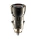 Автомобільний зарядний пристрій XO CC60 Smart Transparent Car Charger Type-C Cable 60W Black