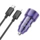 Автомобільний зарядний пристрій Hoco Z52 Spacious Car charger Lightnig Cable A 38W Transparent Purple