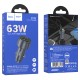 Автомобільний зарядний пристрій Hoco Z57B Glorious dual-port 3A 63W Transparent Grey