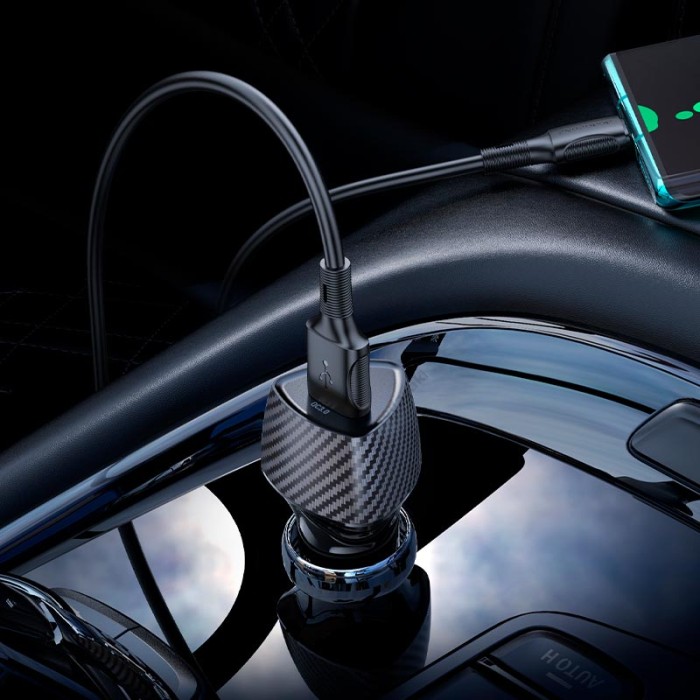 Автомобільний зарядний пристрій BOROFONE BZ31 Solid single-port 3A 18W Black