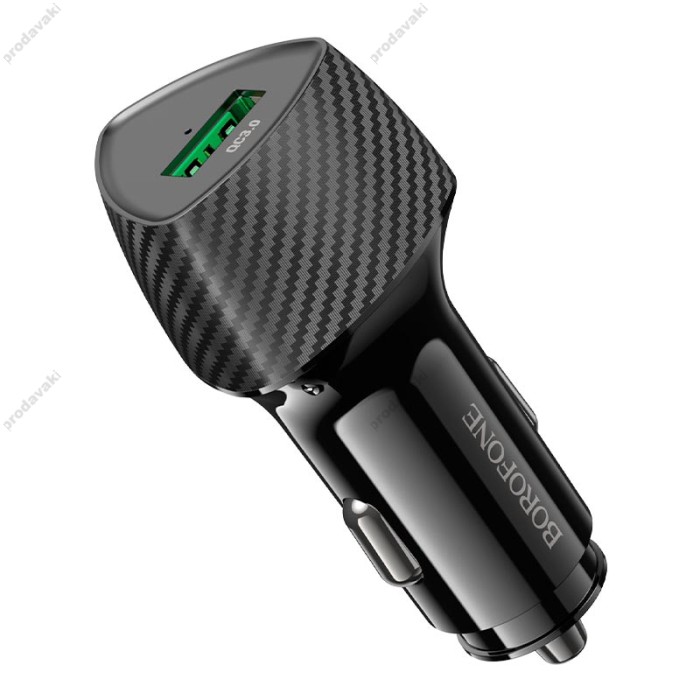 Автомобільний зарядний пристрій BOROFONE BZ31 Solid single-port 3A 18W Black
