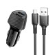 Автомобільний зарядний пристрій BOROFONE BZ31A Solid dual-port Micro USB Set 3.4A 17W Black