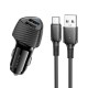 Автомобільний зарядний пристрій BOROFONE BZ31A Solid dual-port Type-C Set 3.4A 17W Black