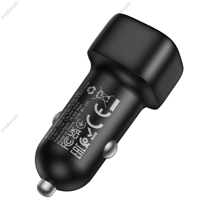 Автомобільний зарядний пристрій BOROFONE BZ34 Cloud single port QC3.0 Black