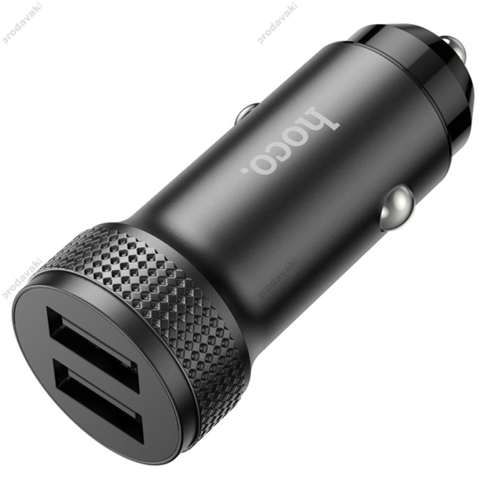 Автомобільний зарядний пристрій HOCO Z49 Level dual port Car charger 12W Black