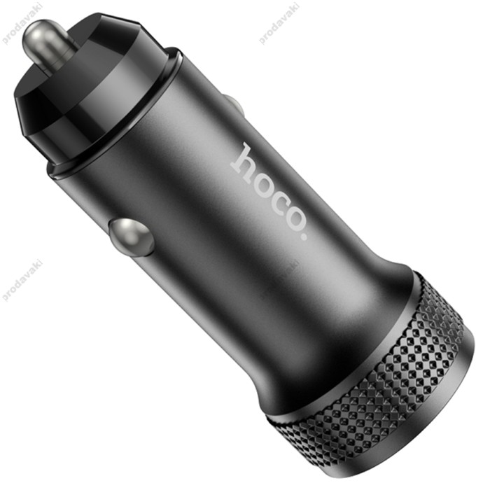 Автомобільний зарядний пристрій HOCO Z49 Level dual port Car charger 12W Black