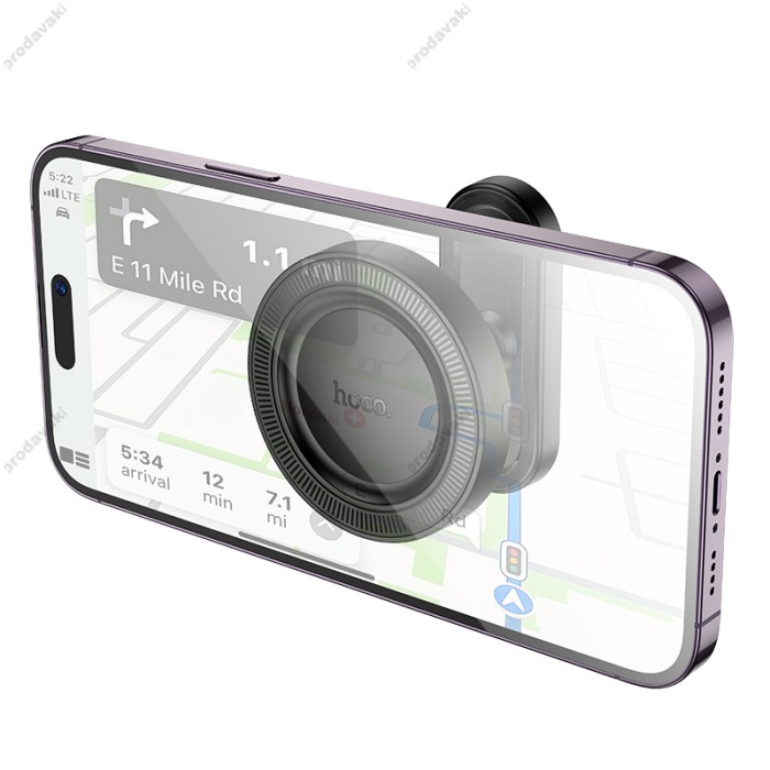 Автомобільний тримач Hoco H58 Show ring magnetic Car holder (multi-scene) 4.5 - 7" Black