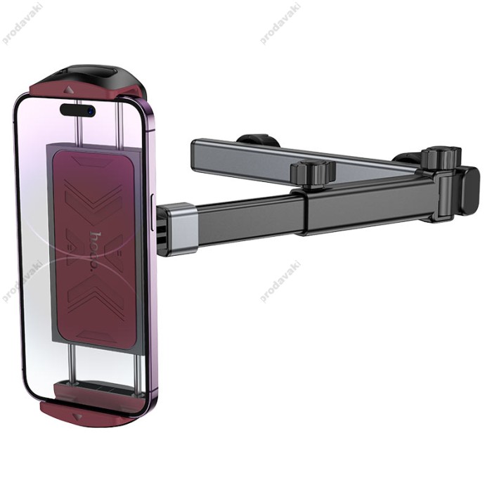 Автомобільний тримач на підголівник Hoco H69 Gamble telescopic tablet car holder (rear pillow) 4.5-13" Black