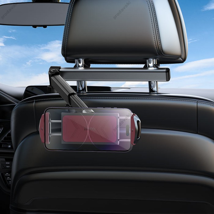 Автомобільний тримач на підголівник Hoco H69 Gamble telescopic tablet car holder (rear pillow) 4.5-13" Black