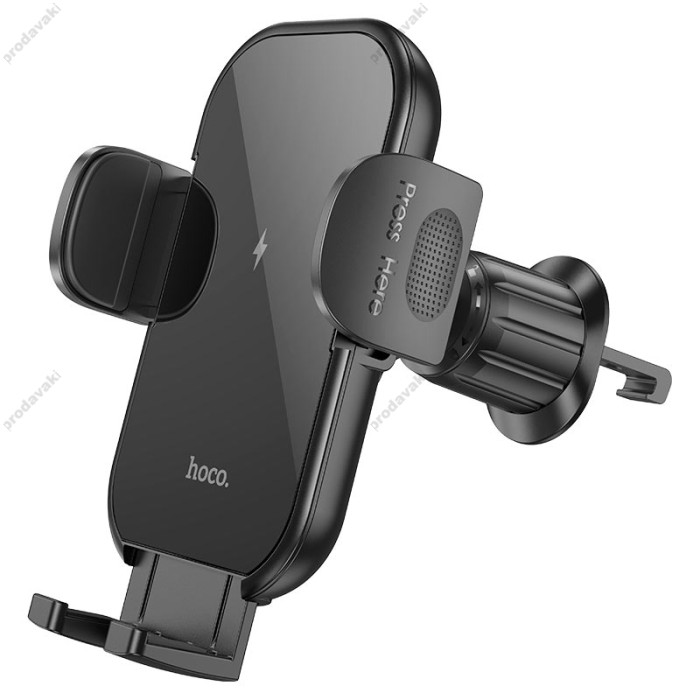 Автомобільний тримач із бездротовою зарядкою Hoco HW4 Journey wireless fast charging Car holder Black