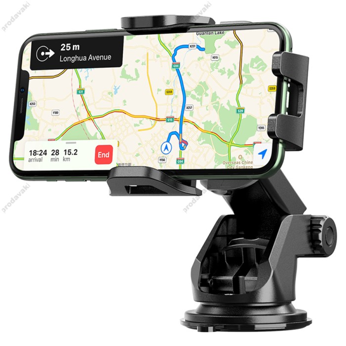 Автомобільний тримач Hoco CA76 Touareg one-touch center console car holder Black