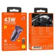 Автомобільний зарядний пристрій BOROFONE BZ20A Shadow Lightning Cable 3A 43W Transparent Purple